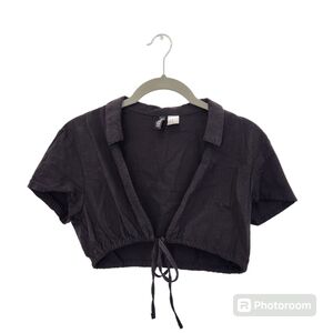 H&M black tie crop top